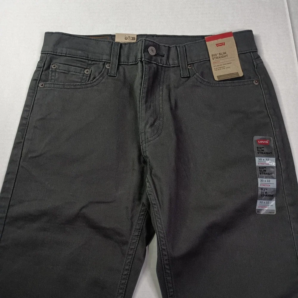 Levi's‎ 513 Slim Straight Jeans Men's Size 30x32 Gray Stretch New